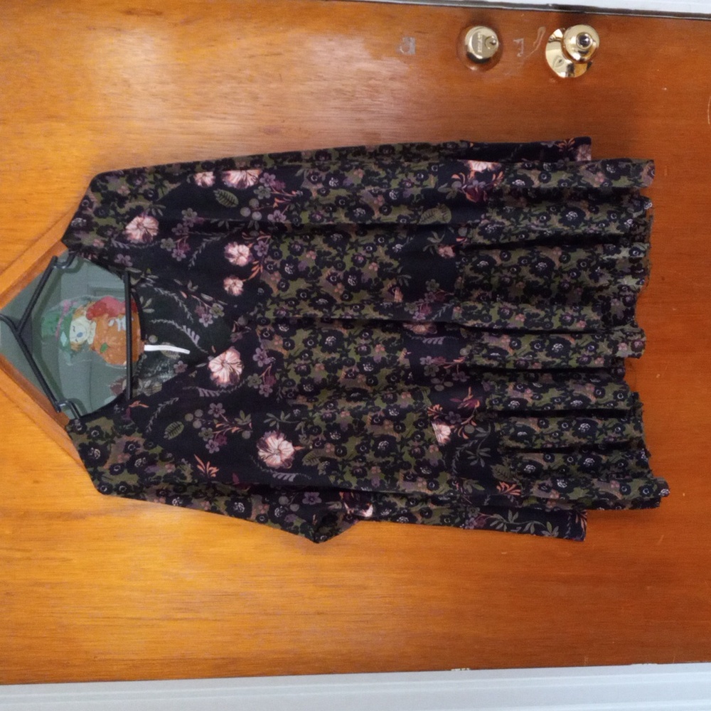 Free People floral long sleeve top